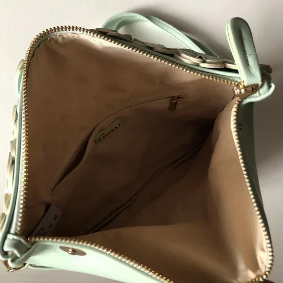 Aldo Floral Appliqué Clutch The Petal Mint Green Handbag - Picture 4 of 8